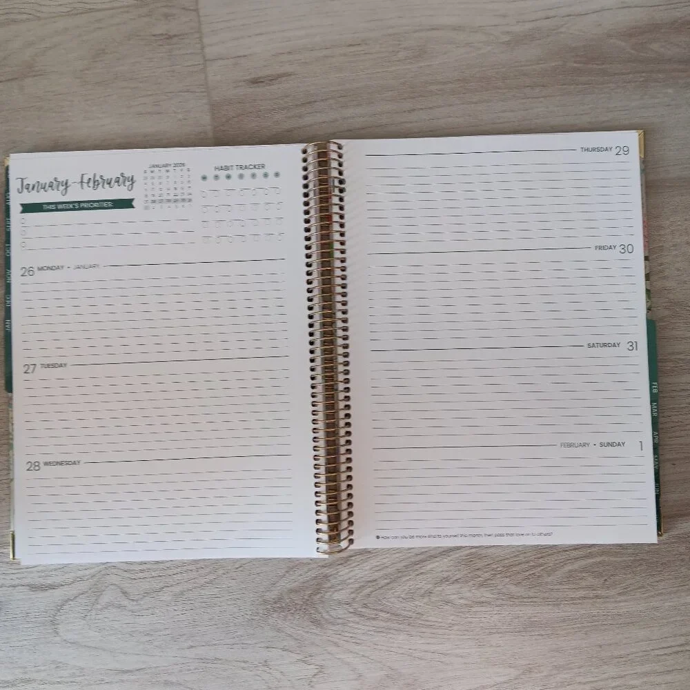 Bloom Planners 2025-2026 Floral Spiral Hard Cover Motivational Monthly Weekly